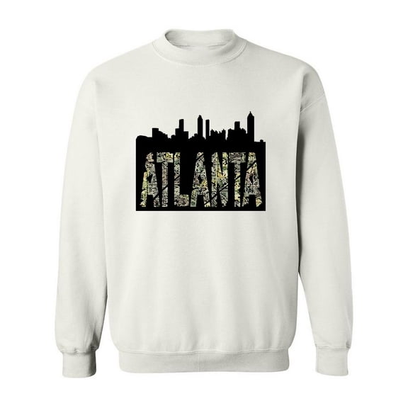 Atlanta Cityscape Black Outline Sweatshirt Men -Image by Shutterstock, Male Large