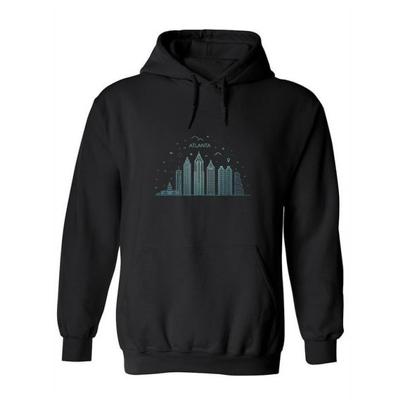 Atlanta Cityscape Night Sketch Hoodie Women -Image by Shutterstock, Female Large