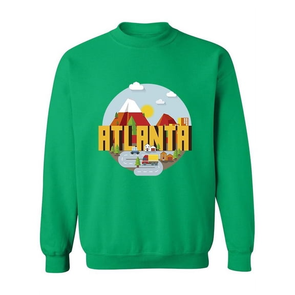 Atlanta Colorful Cartoon Sketch Sweatshirt Women -Image by Shutterstock, Female x-Large
