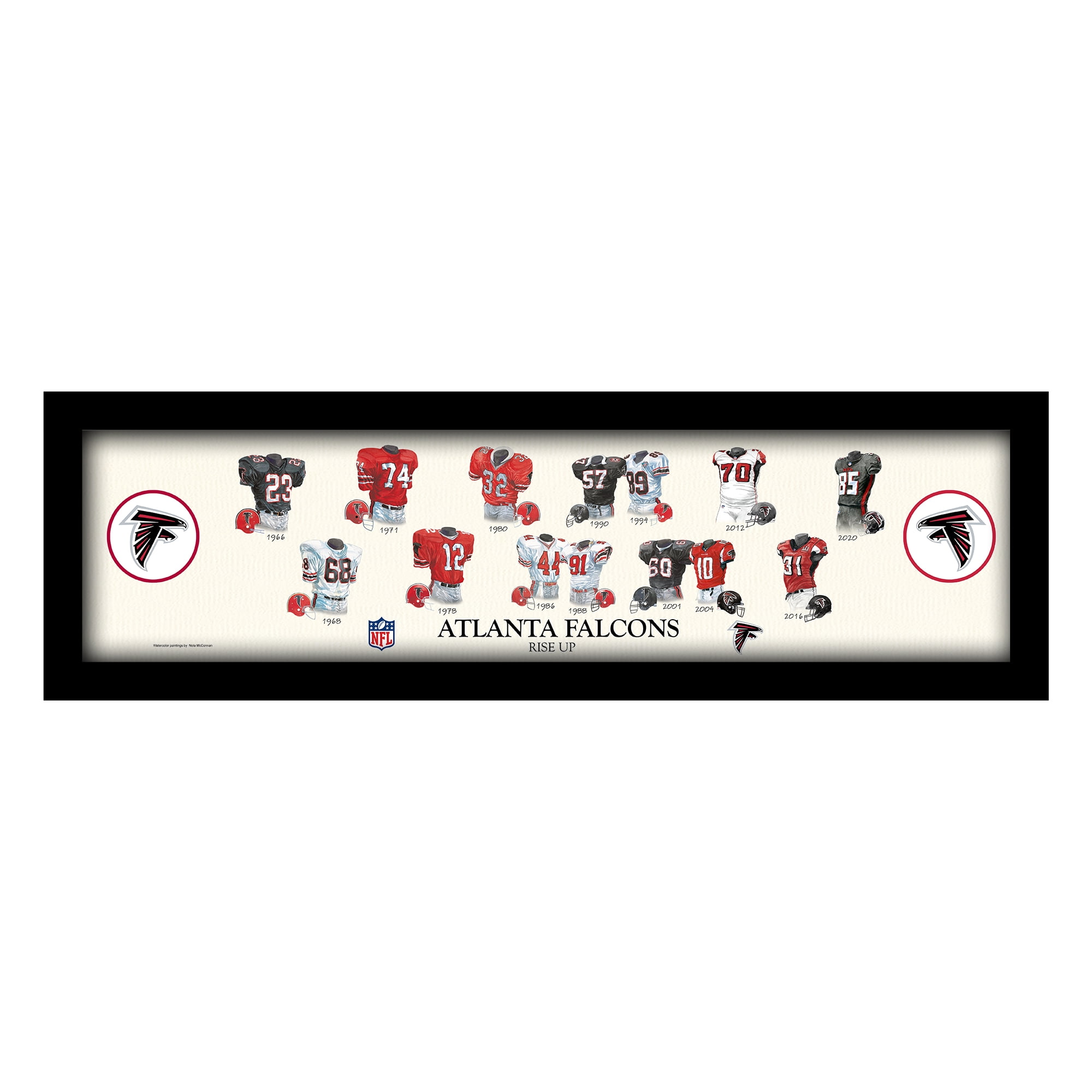 Atlanta Falcons 12" x 36" Team Uniform Heritage Framed Wall Art — free download