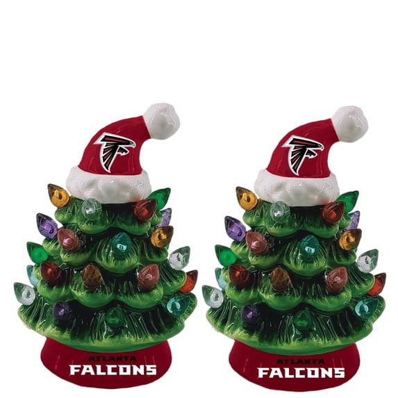 Atlanta Falcons 2-Pack 4" Ceramic LED Christmas Tree Set