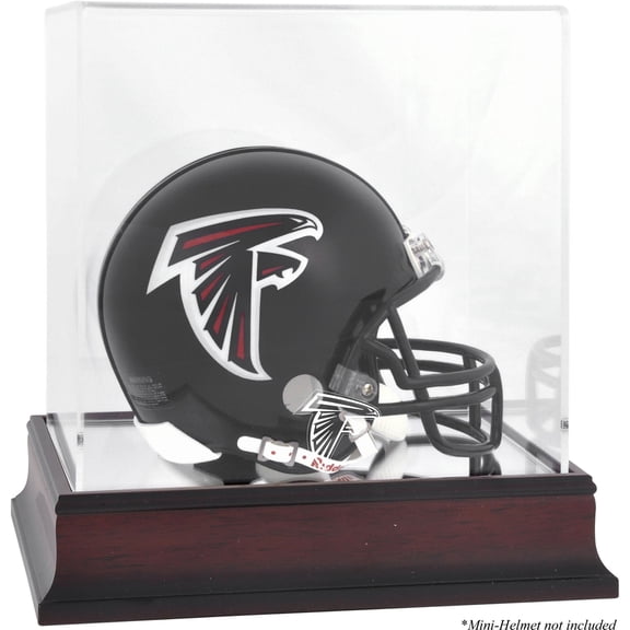 Atlanta Falcons Mahogany Logo Mini Helmet Display Case