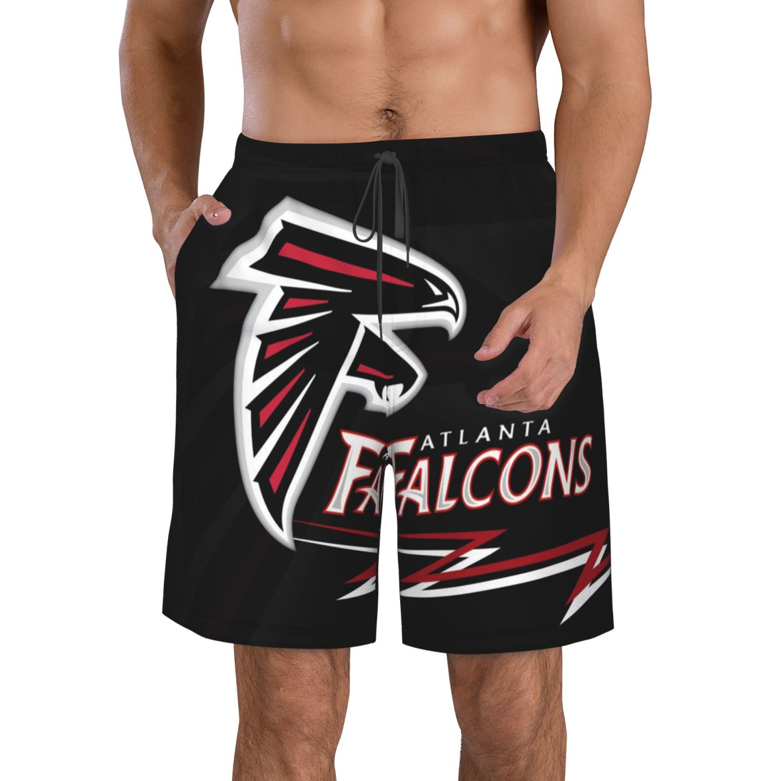 AtlantaFalcons Mens Swim Trunks with Compression Liner Swimming Trunks