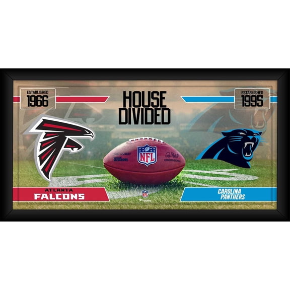 Atlanta Falcons vs. Carolina Panthers Framed 10" x 20" House Divided Football Collage - Fanatics Authentic Certified