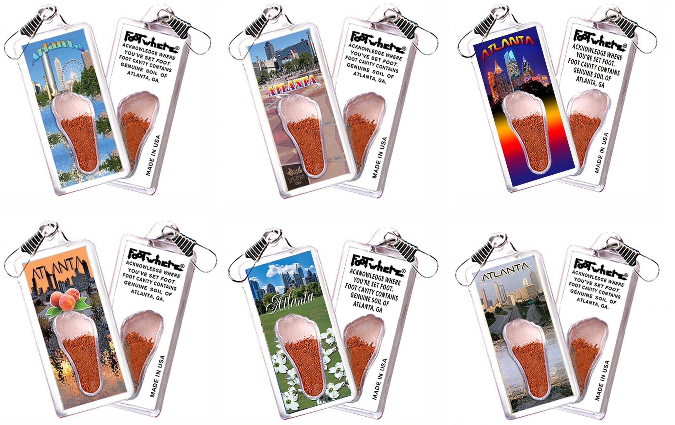 Atlanta FootWhere® Lanyards. 6 Piece Set. Made in USA