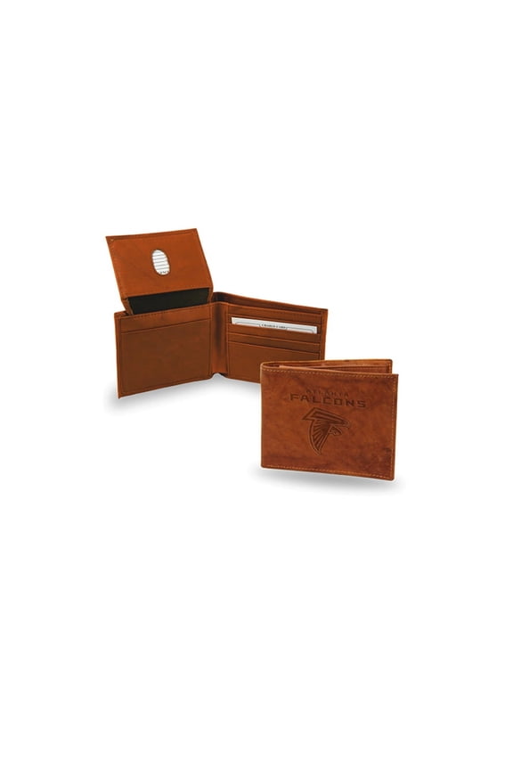 Atlanta Football Falcons Brown Leather Embossed Bifold Passcase Wallet