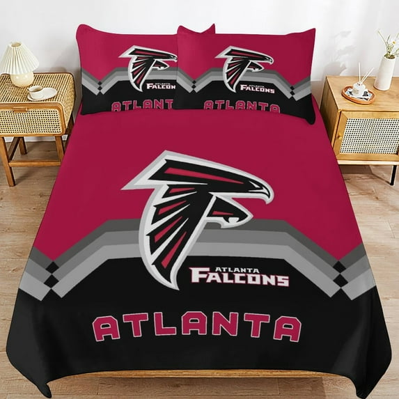 Atlanta Football Microfiber Bedding Set, 3PC Soft Comforter Cover Set, Room Decor for Fans 79"x90"