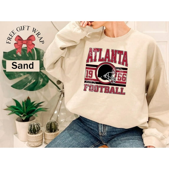 Atlanta Football Sweatshirt, Unisex Game Day Sports Gear, For Fan,Sand color,size L