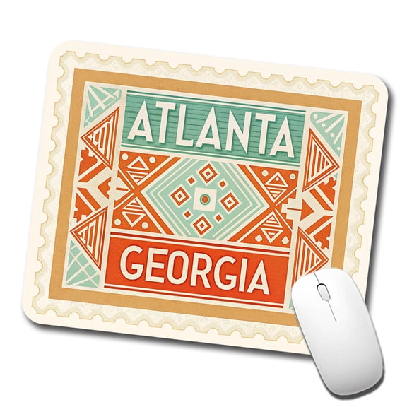 Atlanta GA Georgia Travel Vacation Stamp Mouse Pad Low Profile Gaming Mat
