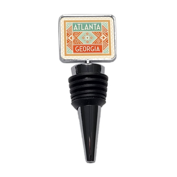 Atlanta GA Georgia Travel Vacation Stamp Wine Bottle Stopper Cap Plug