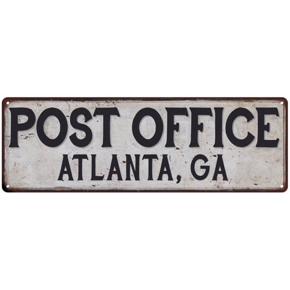Atlanta, Ga Post Office Metal Sign Vintage 6x18 106180011030
