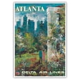 thumbnail image 1 of Atlanta Georgia - Delta Air Lines - Vintage Airline Travel Poster by Jack Laycox c.1970s - Master Art Print 10in x 14in, 1 of 4
