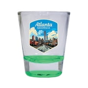 Atlanta Georgia Design B Souvenir 2 oz Round Shot Glass Green