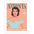 thumbnail image 1 of Atlanta Georgia - Southern Belle - Delta Air Lines - Vintage Airline Travel Poster by John Hardy c.1960s - Bamboo Fine Art 290gsm Paper (Unframed) 17x22in, 1 of 4
