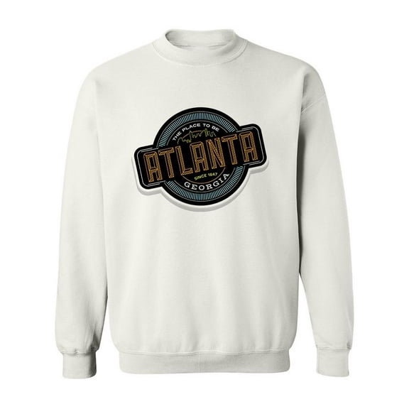 Atlanta Georgia Stamp Quote Sweatshirt Men -Image by Shutterstock, Male Large