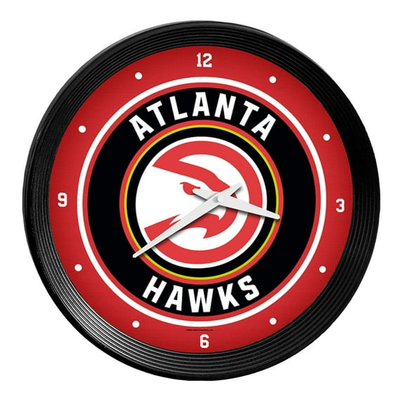 Atlanta Hawks 15" Ribbed Frame Wall Clock