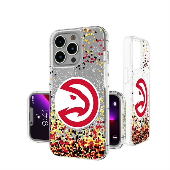 Atlanta Hawks iPhone Glitter Case with Confetti Design