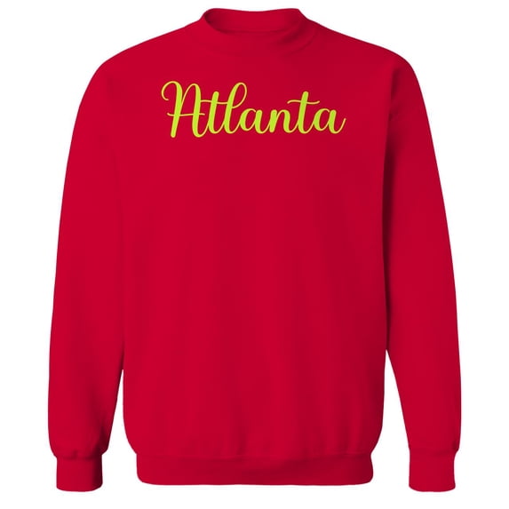Atlanta Humor Graphic Red Men's Crewneck Sweatshirt