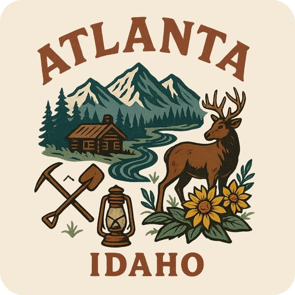 Atlanta Idaho Keepsakes Souvenir Vinyl Sticker – Destination Travel Keepsake Collectible (3-Inches Wide)