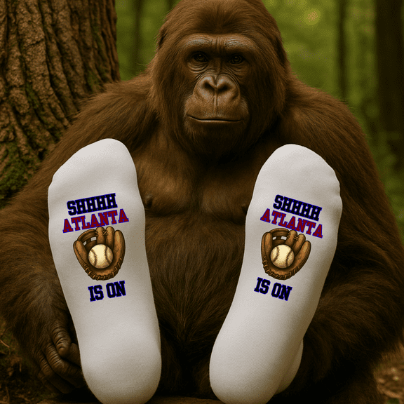 Atlanta Is On Baseball Socks | Funny Game-Day for Men | Baseball Gift | Sports Fan