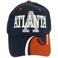 thumbnail image 1 of Atlanta Men's A Wave Pattern Adjustable Baseball Cap (Navy/Red), 1 of 2