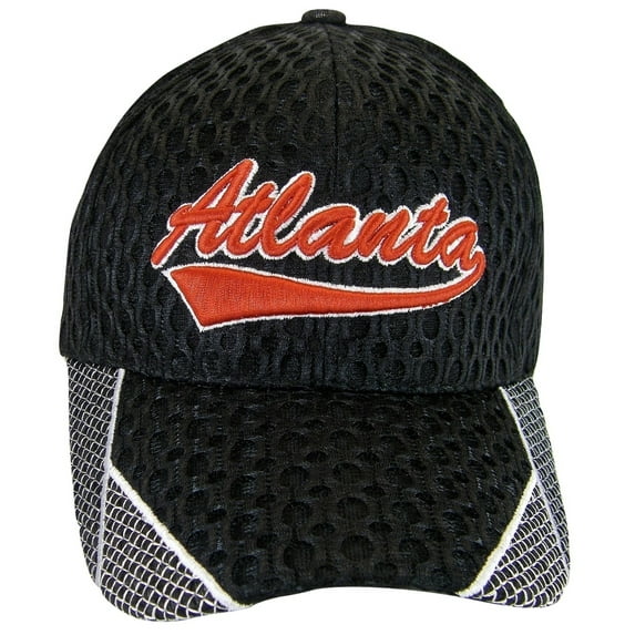 Atlanta Men's Summer Mesh Adjustable Baseball Cap (Black)