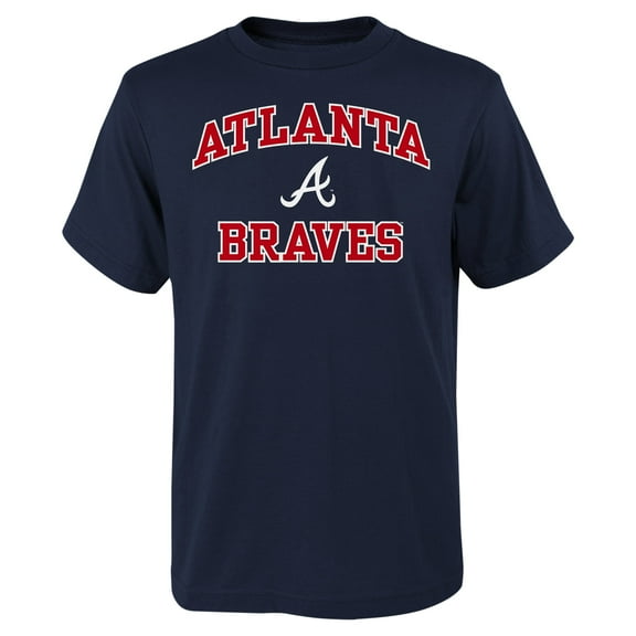 Atlanta Navy Blue Graphic T-Shirt, Braves Team Football Shirt,Black Color,Size M