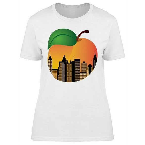 Atlanta Night Silhouette Peach T-Shirt Women -Image by Shutterstock, Female Large