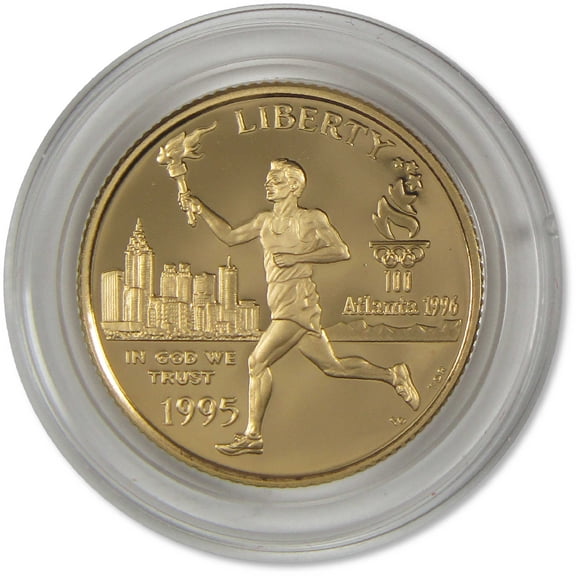 Atlanta Olympic Torch Runner Commemorative 1995 W Proof Gold $5 Coin
