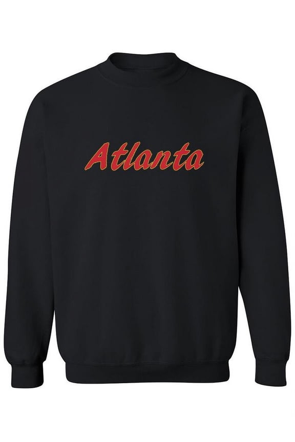 Atlanta Red Letters Curved Font Sweatshirt Women -Image by Shutterstock, Female XX-Large