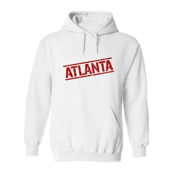 Atlanta Red Stamp Drawing Hoodie Men -Image by Shutterstock, Male Medium