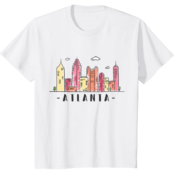 Atlanta Skyline Georgia Colorful City Souvenir Gift T-Shirt