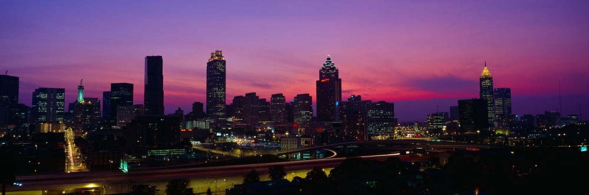 Atlanta Skyline I-20 Georgia Canvas Art - Panoramic Images (27 x 9)