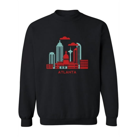 Atlanta Skyscrapers Cartoon Sweatshirt Women -Image by Shutterstock, Female 5X-Large
