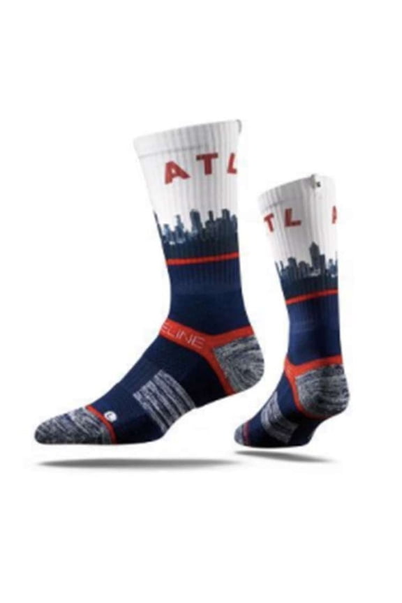 Atlanta Strideline Strapped Fit 2.0 Socks - White/Navy