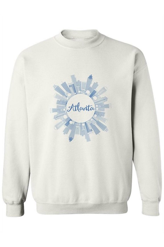 Atlanta With Buildings Outline Sweatshirt Women -Image by Shutterstock, Female 5X-Large
