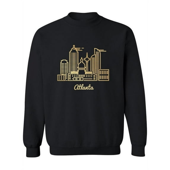 Atlanta Yellow Buildings Sketch Sweatshirt Women -Image by Shutterstock, Female 3X-Large