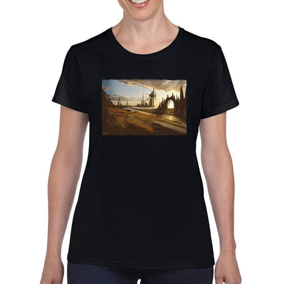 Atlanthian City T-Shirt Women -Anthony Chirstou Designs, Female x-Large