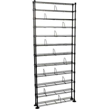 Atlantic 12-Tier Adjustable Steel Media Rack Shelf Unit, Black