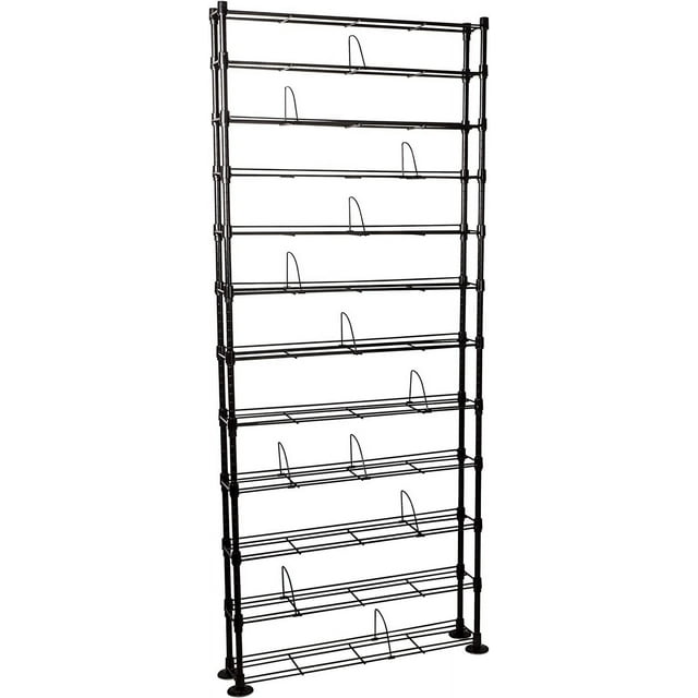Atlantic 12Tier Adjustable Steel Media Rack Shelf Unit, Black