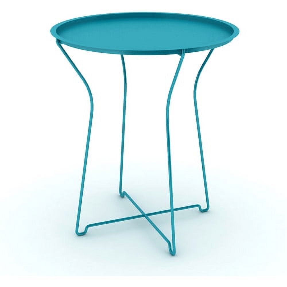 Atlantic 18" Indoor and Outdoor Folding Metal Side Table, Capri