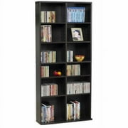 Atlantic 25"x54" Oskar Adjustable Wood Media Storage Shelf Bookcase (228 DVDs, 464 CDs), Espresso
