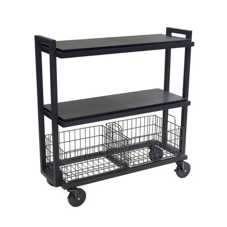 Atlantic 3-Tier Mobile Cart System, 33" Wide, Black