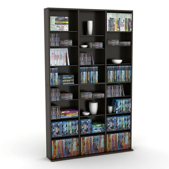Atlantic 37"x60" Oskar Adjustable Wood Media Storage Shelf Bookcase, Espresso