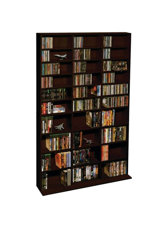 Atlantic 40"x71" Oskar Adjustable Wood Media Storage Shelf Bookcase, Espresso