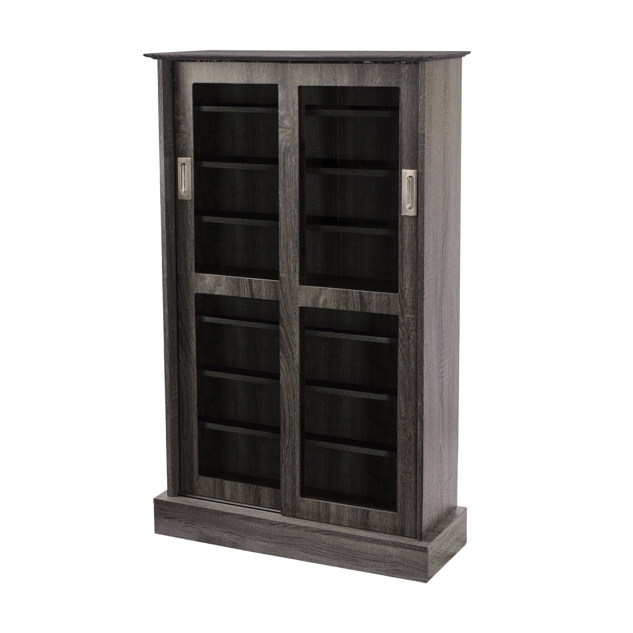 Atlantic 49" Windowpane Media Storage Bookshelf with Sliding Glass Doors, Espresso