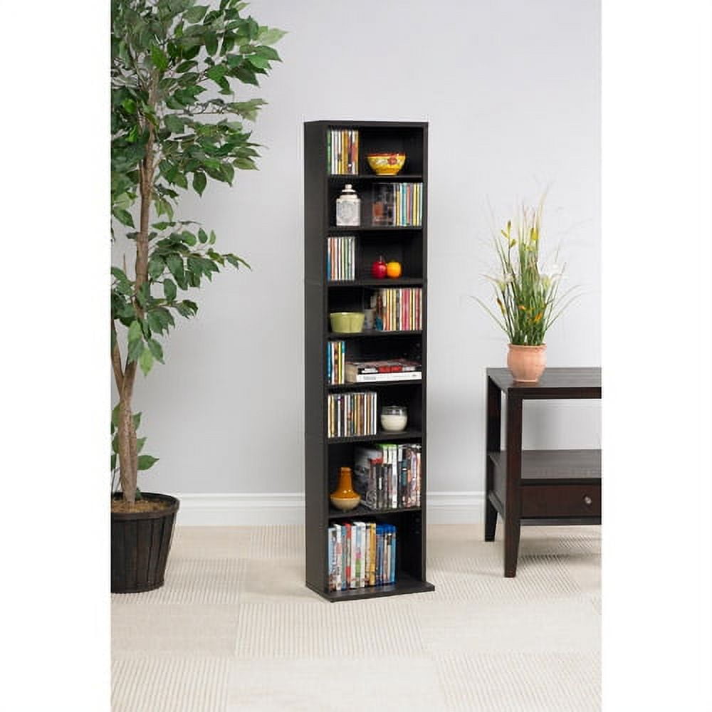 Atlantic 54"x13" Summit Adjustable Wood Media Storage 9Shelf Bookcase