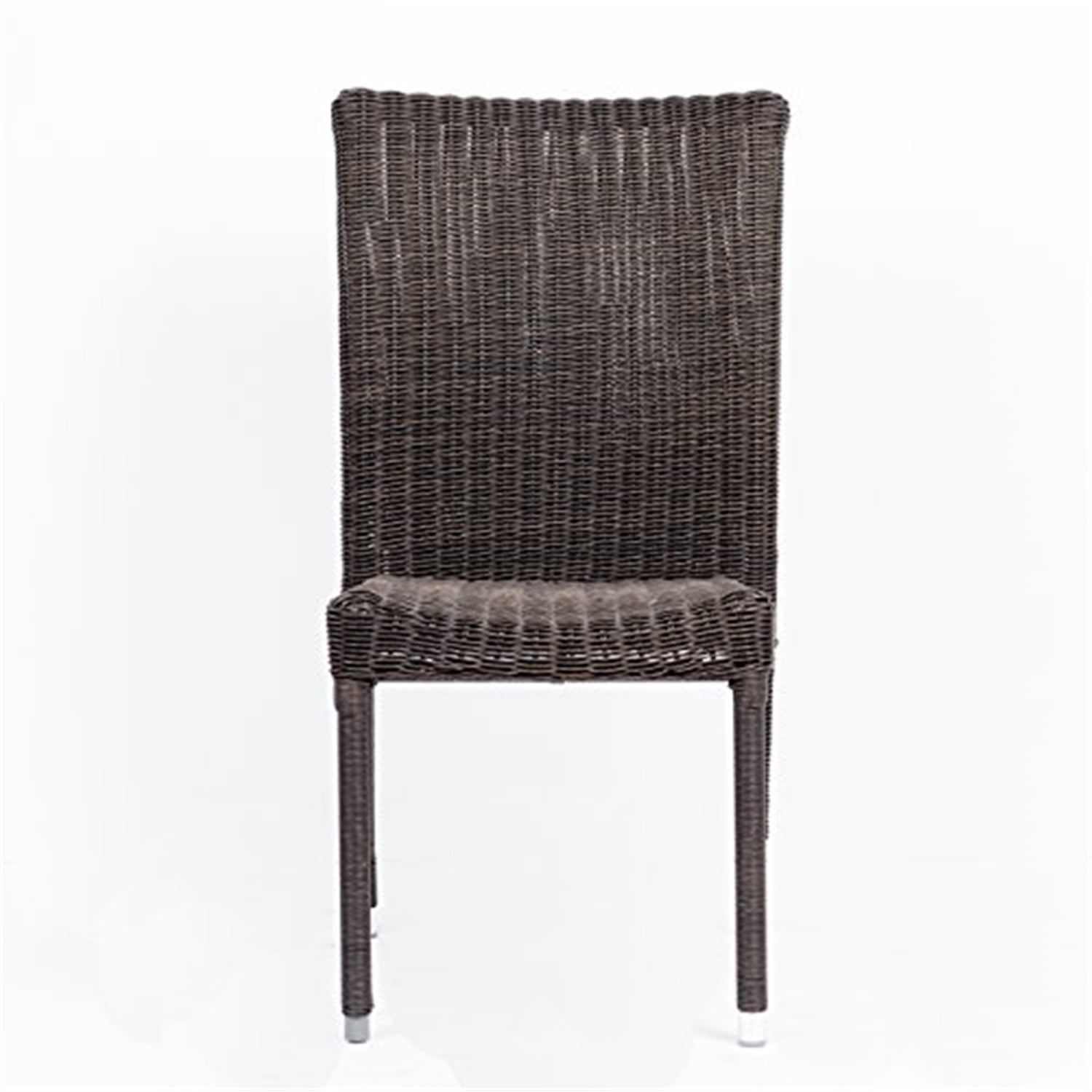 Stackable Modern Patio Armchairs in Distressed Gray Aluminum and Vinyl, Set of 4