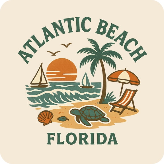 Atlantic Beach Florida Keepsakes Souvenir Vinyl Sticker – Destination Travel Keepsake Collectible (3-Inches Wide)