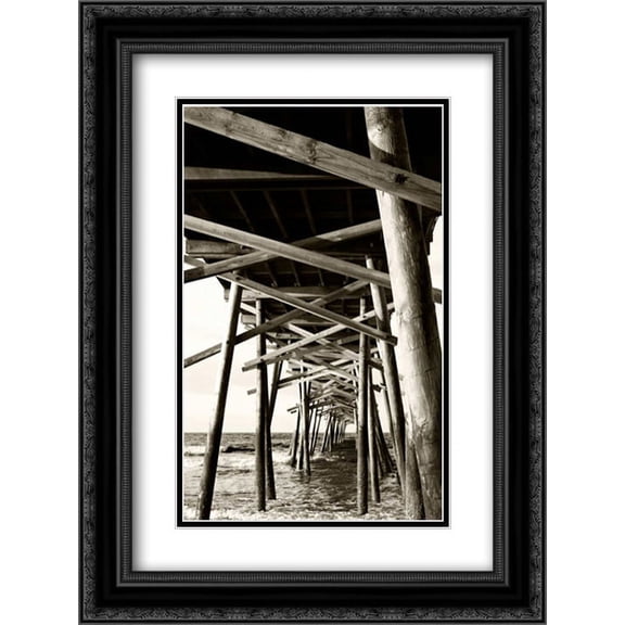 Atlantic Beach Pier I 2x Matted 18x24 Black Ornate Framed Art Print by Hausenflock, Alan